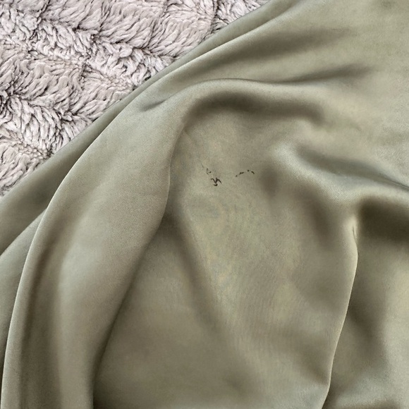 Zara Green Satin Bell Sleeve Crop Blouse with Tie Front - Picture 6 of 6